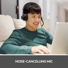Logitech Zone 750 Wired On-Ear Headset with Advanced Noise-Canceling Microphone-40mm drivers, immersive audio - Full bass and crisp high frequencies let you enjoy music and hear calls