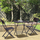 Outsunny 3 Pcs Rattan Outdoor Bistro Set - Mixed Brown-Made from the solid steel frame and robust PE rattan in exquisite craftsmanship  
