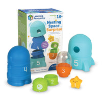 Learning Resources Nesting Rocket Ship-Cosmic fine motor fun: Kids build essential coordination and other fine motor skills as they explore this friendly toddler toy's stack-and-snap space set!
