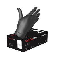 Forcefield Tactical Pro Nitrile Disposable Gloves - Black - Large - 100 Pack-Black nitrile powder free disposable gloves
