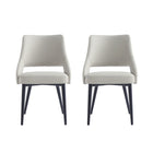 Manhattan Comfort Tremont 21.7" Modern Leatherette Upholstered Dining Chair - Stone - Set of 2-Modern Dining Chair for Dining Room and Task Use. Set of 2