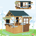 Qaba Outdoor Kids Collapsible Wooden Cottage Playhouse - Brown-Constructed from fir wood with an A-structured roof 
