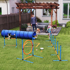 PawHut 8-Piece Dog Agility Training Equipment Starter Kit with Carrying Bag-Comes with a carry bag for portability 