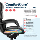 La-Z-Boy Aberdeen Ergonomic Bonded Leather Swivel Executive Office Chair - Black-Tilt tension knob for customized recline settings