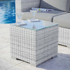 Modway Convene Outdoor Patio Side Table - Light Grey-Powder-Coated Aluminum Frame