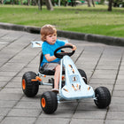Aosom Kids Cute Style Pedal Go Kart - Light Blue-Durable plastic wheels allow for a smooth and low-noise drive even on uneven floors 