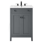 Modway Nantucket 24" Bathroom Vanity - Grey/White-Non-Marking Foot Caps
