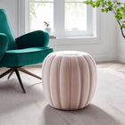 Modway Celebrate Channel Tufted Performance Velvet Ottoman - Pink-Dense Foam Padding