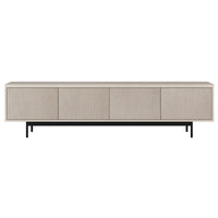 Hudson&Canal Whitman TV Stand for TV's up to 85" - Alder White-A transitional design accommodates TVs up to 85" for your entertaining space