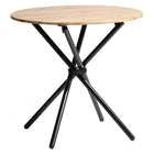 Homy Casa 31.5"W Round Multifunctional Conference Table - Oak-Modern round dining table made with oak wood finish and a strong metal frame for durability and style