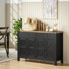 HOMCOM 47.2" L Sideboard Buffet Cabinet - Black-Fits dining room, kitchen, living room, and entryway uses as a coffee bar, sideboard, or storage cabinet 