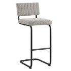 Modway Parity Boucle Bar Stools - Black Taupe - Set of 2-Mid-Century Modern Dining Bar Stools