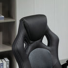 HOMCOM Racecar Style Office Chair - Grey-Slightly tilting back and forth for added comfort