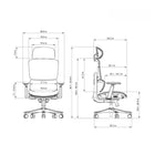 Kopplen Ergonomic High-Back Polyester Task Chair-Backrest height adjustable with 5 gear lock positions.