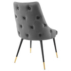 Modway Adorn Tufted Performance Velvet Dining Side Chair - Grey-Comes Fully Assembled