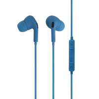 Basic Tech Wired In Earbuds with Volume Control And Mic - Sea Blue-Universal