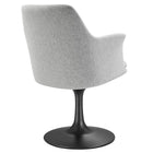 Modway Lippa Swivel Dining Upholstered Armchair - Black Light Grey-Assembly Required