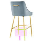 Modway Discern Performance Velvet Bar Stool - Light Blue-Decorative Handle