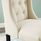 Modway Baronet Tufted Button Upholstered Fabric Counter Stool - Beige-Dense Foam Padding
