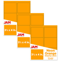 JAM Paper Mailing Address Labels, 3 1/3 x 4, Neon Orange, 3 sets of 120 (354328043g)-Size: 4" x 3.33"