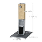 PawHut 31" Cat Scratching Post - Grey-Grooming brushes on two sides for self-care 