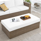 Modway Convene Outdoor Patio Rectangle Ottoman - Cappuccino/White-Powder-Coated Aluminum Frame