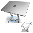 Uncaged Ergonomics RISE Swivel Adjustable Laptop Stand with Riser - Silver-Hold laptop in a comfortable position