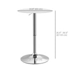 HOMCOM Round Bar Table with Adjustable Height - White-Chrome steel frame and disc base offer reliable stability