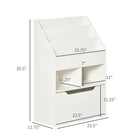 HOMCOM Kids Multi-Shelf Book Rack Organizer with Storage Drawer - White-MDF for a sturdy structure with curves on the edges 
