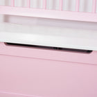 Qaba 2-in-1 Kids Toy Box Storage Organizer with Safety Pneumatic Rod - Pink-Material: MDF, Pinewood
