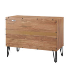 Manhattan Comfort DUMBO Modern 1-Drawer Nightstand and 3-Drawer Dresser Set - Golden Brown-17.73" L x 35.19" W x 26.85" H