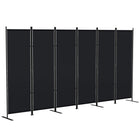 HOMCOM 6 Panel Freestanding Room Divider for Home Office - Black-Six-panel design, great for creating a personal space or dividing up large rooms
