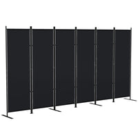 HOMCOM 6 Panel Freestanding Room Divider for Home Office - Black-Six-panel design, great for creating a personal space or dividing up large rooms
