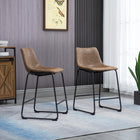 HOMCOM Counter Height Bar Stools with Back - Brown - 2 Pack-Padded seat and backrest for top-notch comfort
