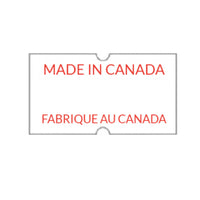 Wamaco Motex 5500 Made In Canada Labels - 7/8" x 7/16" - White - Red Text - 10 Pack-Quality - These pricing labels are made from commercial grade paper, which promotes crisp stamping