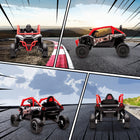Qaba 12V Licensed KAWASAKI TERYX KRX 2WD Electric Ride on Truck - Red-Rugged off-road design with rear suspension for a comfortable, adventurous ride 
