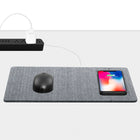 General Supply Goods + Co Fabric/Suede Qi Charging Mouse Pad - Grey Herringbone-Charging Frequency: 110-148 KHz