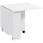 HOMCOM 55" Drop Leaf Folding Dining Table with Storage Shelves for 4-6 - White-The modern style is perfect for the bedroom, living room and dining room