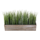 Monarch Specialties 9374 12" Tall Artificial Grass - Brown Wood Pot-Crafted from high-quality materials, this artificial grass delivers the appearance of live greenery with no maintenance required