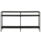 Hudson&Canal Sivil 55"W Console Table with Metal Shelves - Blackened Bronze-Features a metal top and shelves