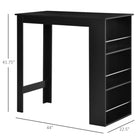 HOMCOM Modern Bar Table for Kitchen, Dining Room, Living Room - Black-Colour: Black