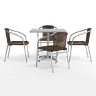 Flash Furniture 31.5'' Square Aluminum Indoor/Outdoor Table with 4 Rattan Chairs (TLH32SQ020CHR4)-6