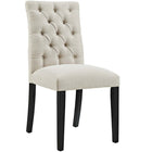 Modway Duchess Fabric Dining Chair - Beige - 2 Pack-Solid Rubberwood Legs