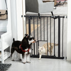 PawHut 29-32 Inch Pet Gate with Cat Door-The door can be closed automatically when its opening angle is less than 90°, and stay open when it goes over 90°(can't close when is less than 15°)