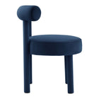 Modway Toulouse Performance Velvet Dining Chair - Midnight Blue - Set of 2-Weight Limit: 330 lb