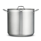 Tramontina Gourmet 24 Qt Tri-Ply Stainless Steel Stock Pot with Lid-Precision cast riveted stainless steel handles with 18/10 premium stainless steel lid