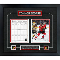 Connor Bedard First Goal Scoresheet Collage - Framed Print - 28" x 24"-Premium scoresheet framed