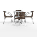 Flash Furniture 23.5'' Square Aluminum Indoor-Outdoor Table, 4 Rattan Chairs (TLH24SQ020CHR4)-6