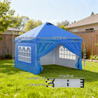 Outsunny 10 ft W x 10 ft L Pop Up Canopy Tent - Instant Sun Shelter - Blue-Three height settings at 4" (10 cm) intervals