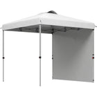 Outsunny 8 ft W x 8 ft L Pop Up Canopy Tent with Sidewall and Carry Bag - White-Easy to put up with little to no effort